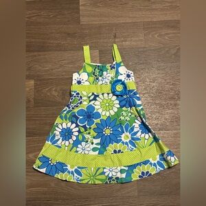 Ashley Ann Blue and Green Floral Dress Size 5